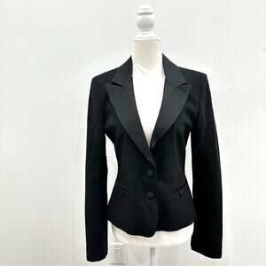 Whistles Black Fitted Wool Blend Blazer.